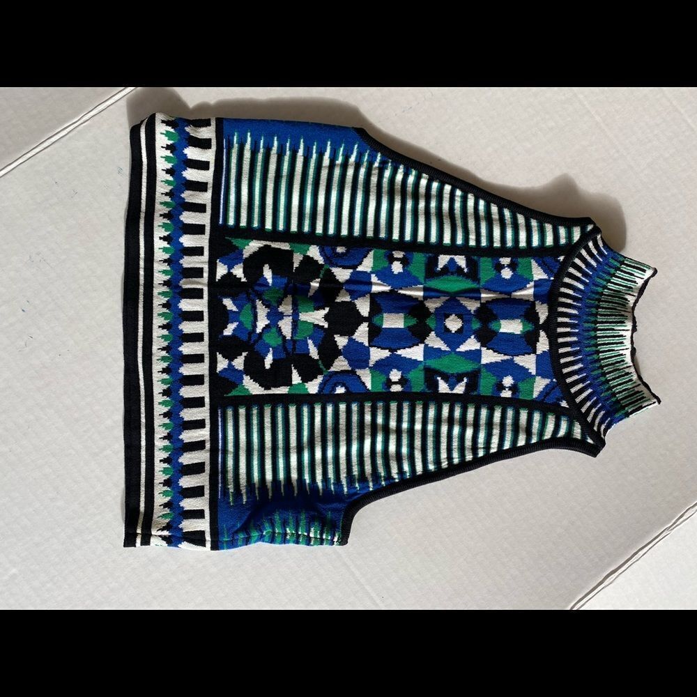 Thorn by Ronny Kobo Versatile Geometric Print Halter Top Women's Size XS EUC‎ - Picture 6 of 11
